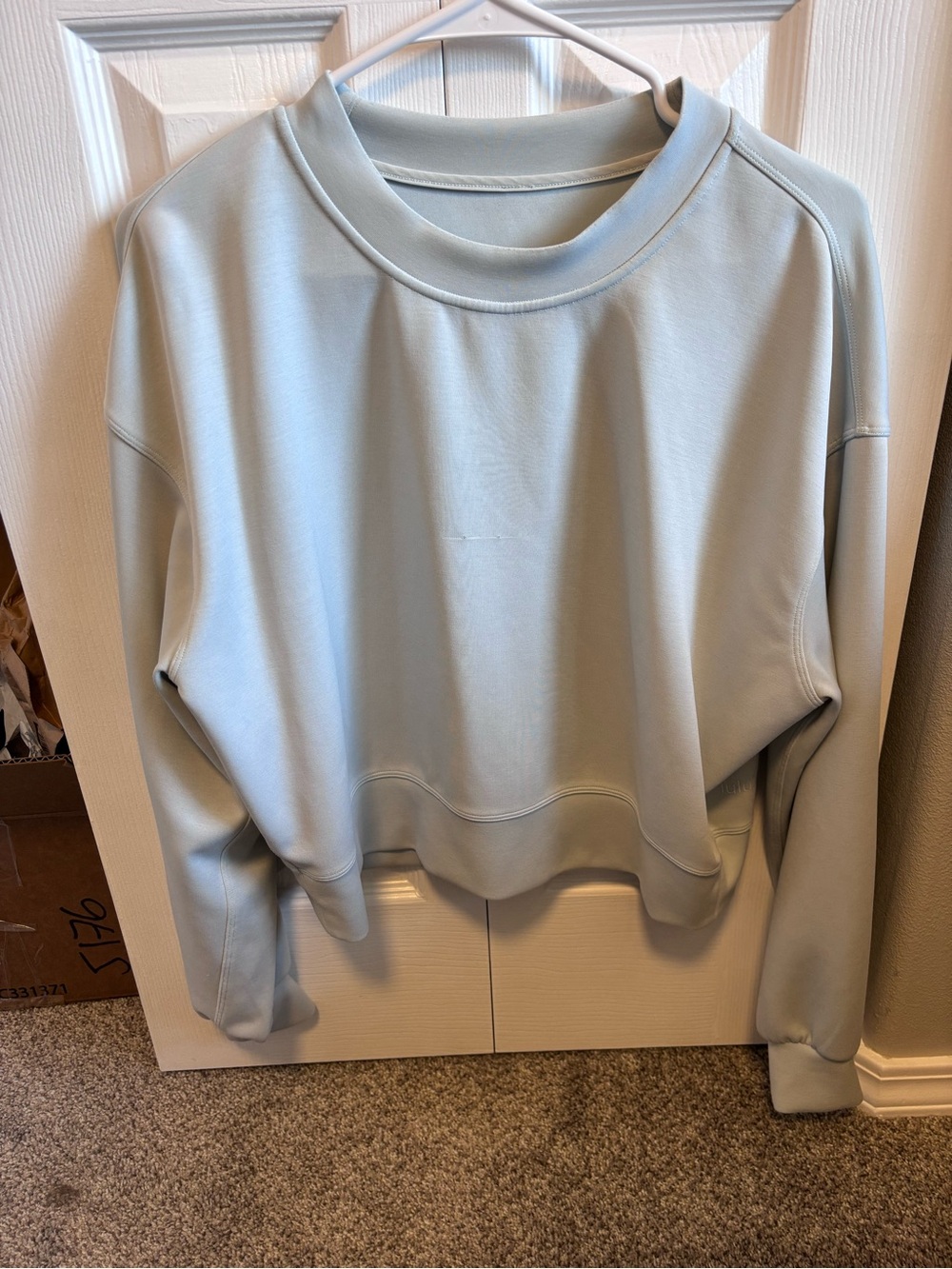 lululemon athletica Light Blue Cropped Crewneck Sweatshirt